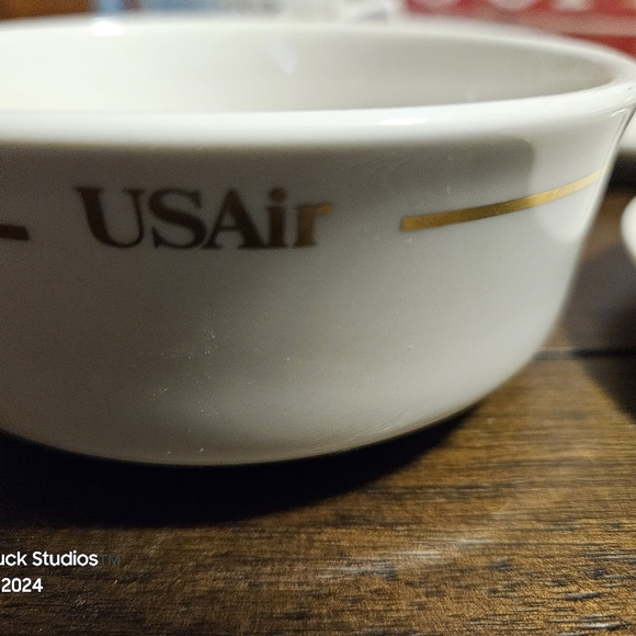 USAir Small Bowl Coffee Cup Set Mayer & Abco Vintage Airline Dishes - Picture 10 of 10